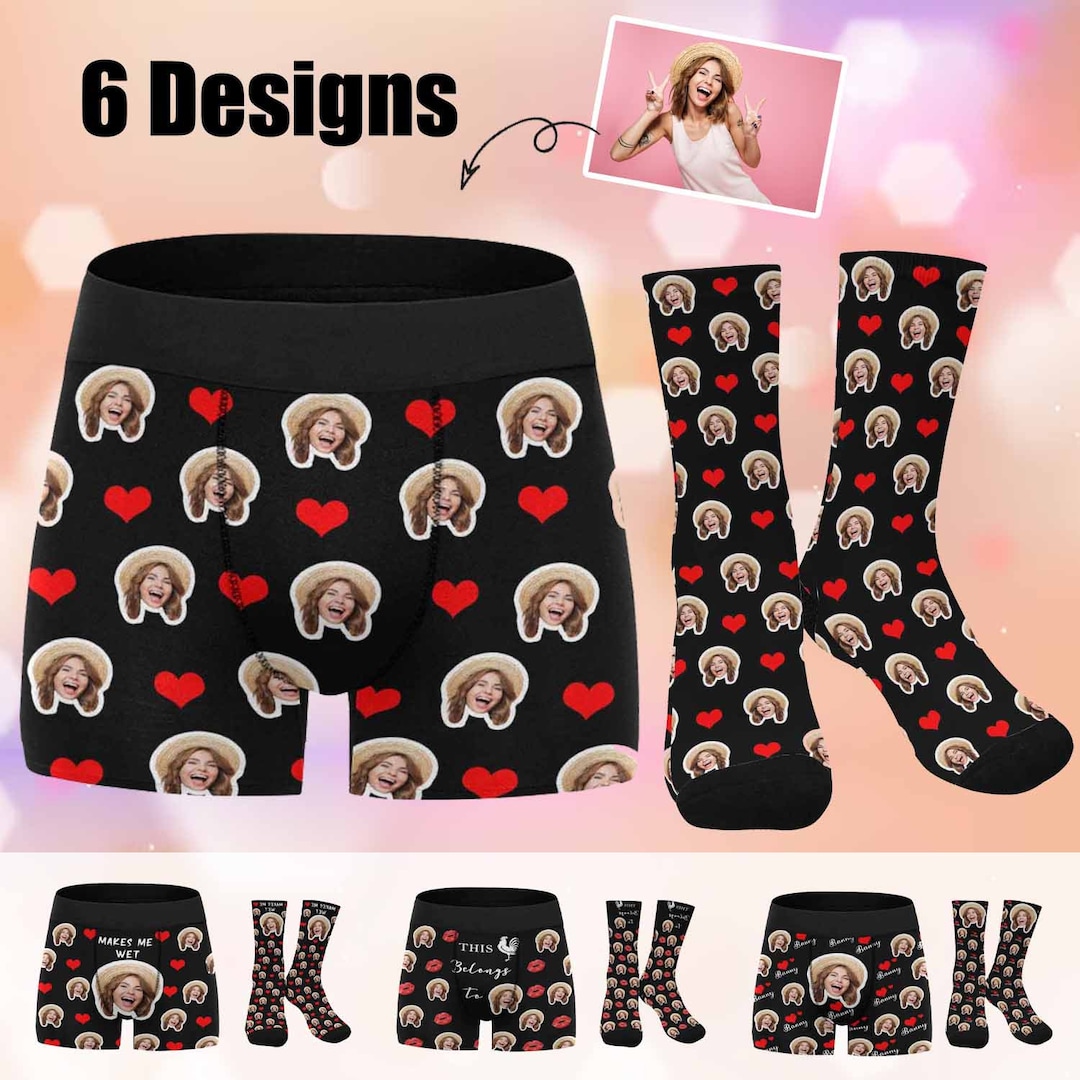 USA Custom Boxers Socks for Christmas, Text on Underwear Sock, Custom