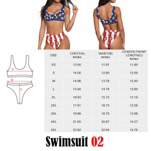 American Flag Custom Face Swimsuit, Personalized One-Piece Bikini afbeelding 3