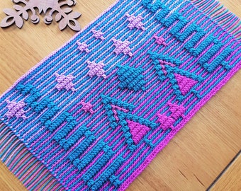 Festive Placemat - Mosaic Overlay Crochet - Christmas placemat