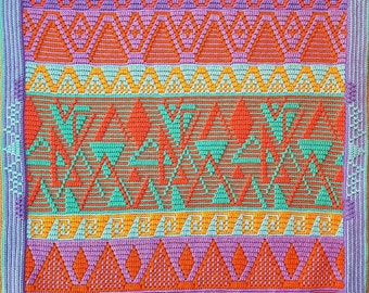 Aztec Mosaic Crochet Blanket Pattern: Sampler Lapghan (PDF Pattern)