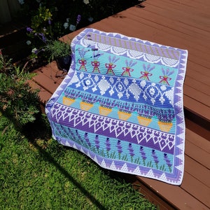 Lavender and Lace crochet pattern, PDF file, overlay mosaic crochet blanket