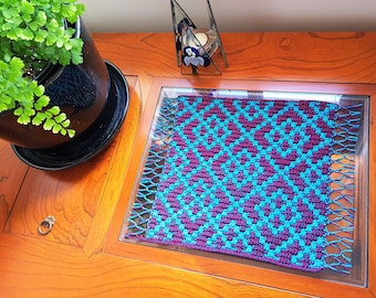 Entzückende Diamanten Tischset, Overlay Mosaic Crochet Pattern Only, PDF-Datei.