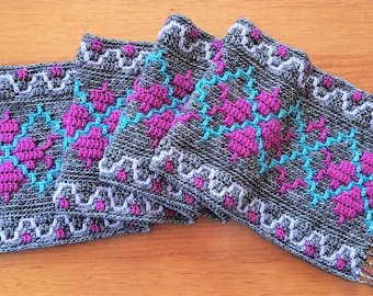 Mosaic Argyle Scarf Crochet Pattern: Overlay Technique (PDF file)