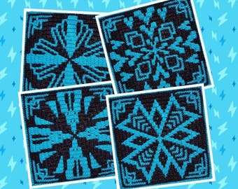 Mosaic Crochet Pattern, Deco Fun, in the round (centre out), 4 designs, PDF files only