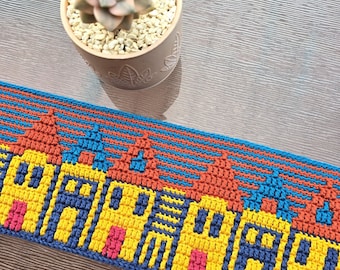 Mosaic House Runner Crochet Pattern: Overlay Technique (PDF File)