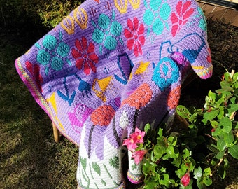Mosaik Häkelanleitung, Blumenfantasie, PDF-Datei