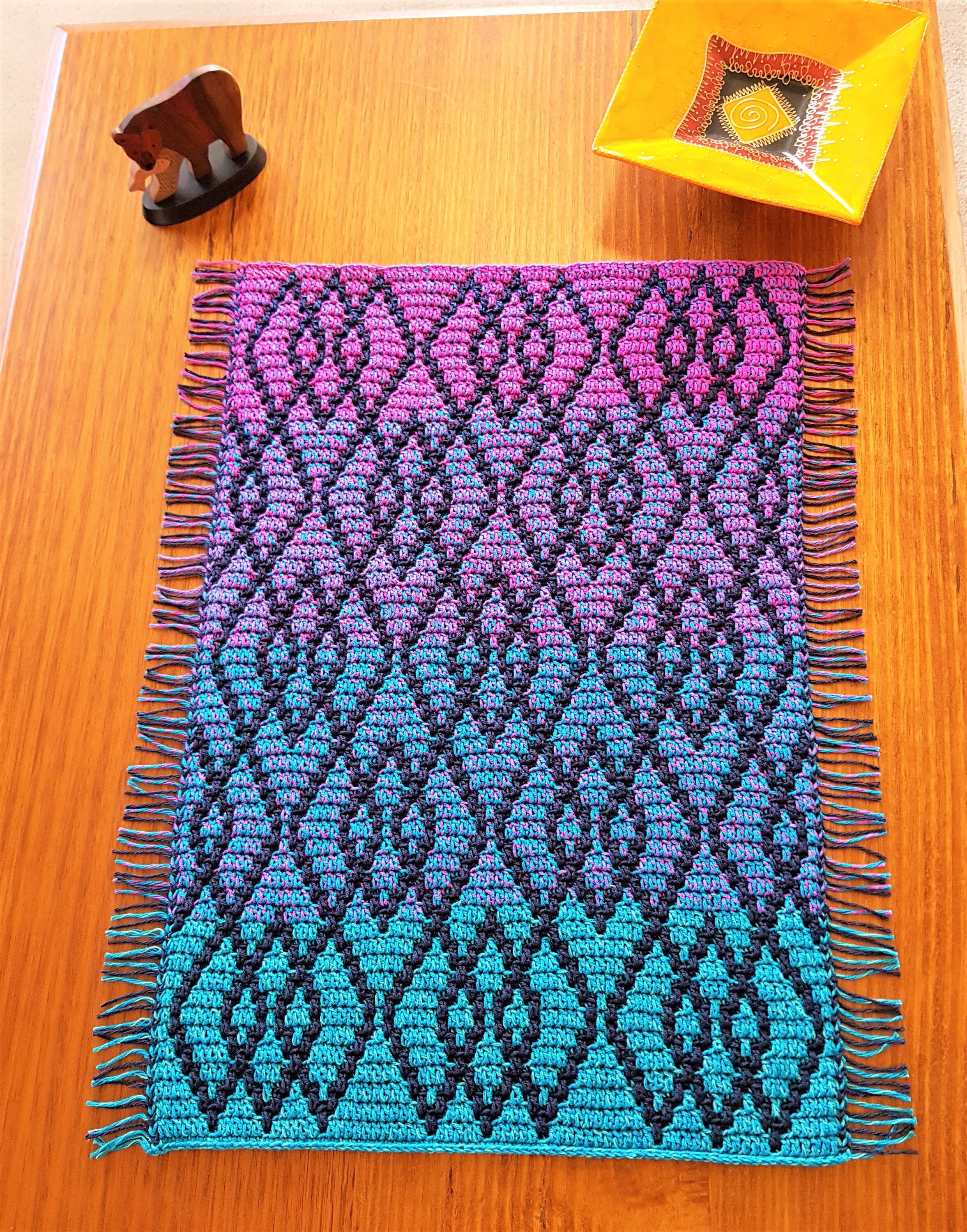 Magic Eye Throw Blanket Overlay Mosaic Crochet Pattern 