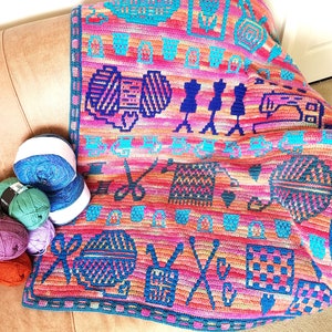 Crafty Notions Crochet Pattern, mosaic overlay crochet, PDF file only