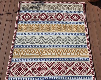 Mosaic Crochet Blanket Pattern, Geometric Design (PDF Pattern)