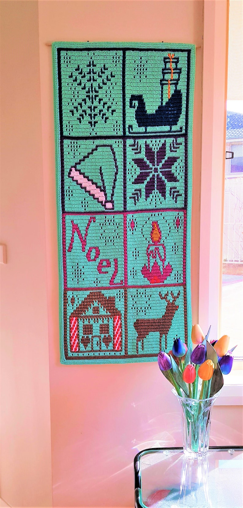 Merry Mosaic Christmas Crochet Pattern: Blanket & Wall Hanging (PDF) - Etsy