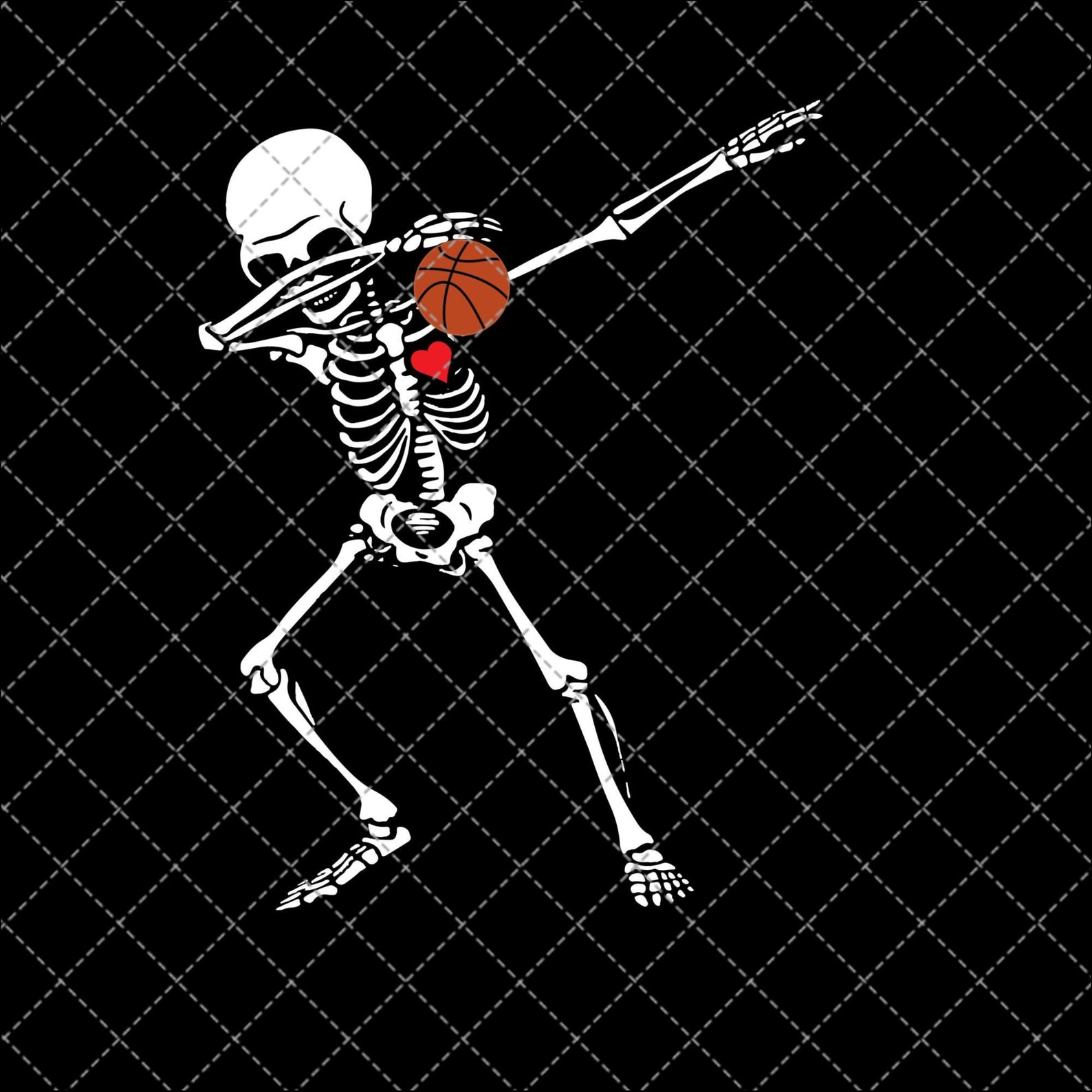 Dabbing Skeleton Basketball Funny Dab Skeleton Png Printable | Etsy