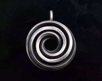 Silver Pendant Necklace, The Eye of the Storm, Shows The Beauty and Power Of Nature, Handcrafted Jewelry, Unique Cool Men's Gifts, Necklace