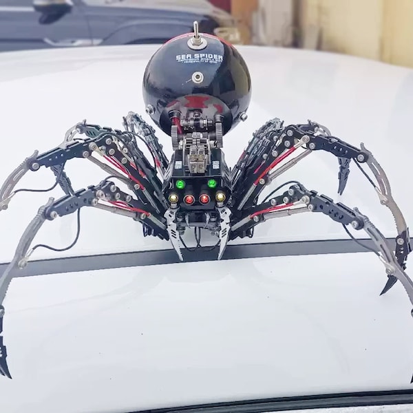 Mechanische Spinnenskulptur aus Metall im Sci-Fi-Stil mit Gelenkgelenken und Hydraulischen Beinen Marvel Coole Geschenke für Männer Ihn Dekoratives Zubehör