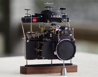 Cámara mecánica 3D desmontada, arte deconstruido, accesorios decorativos como colección, regalo para amantes de la fotografía, fotógrafo, decoración del hogar.