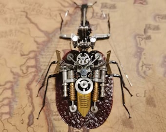 Mechanical Violin Fiddle Beetle Insect Machine Sculpture Clockwork Wall Decor Ornament Gift for Music Violin Player Lovers Music Art Bug Art