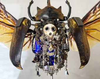 Wasteland Cyborg Mechanical Beetle Insects Bugs Kinetic Sculpture Biomechanical Art Cool Unique Gift Ideas for Men Insect Lovers Table Decor