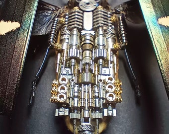 Steampunk Cyberpunk Beetle Insect Mechanical Creatures Kinetic Sculpture Clockwork Megaloxantha Bicolor Assamensis Wall Decor Aesthetic Art