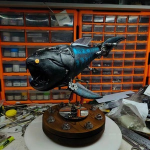 Mechanical Mutant Creatures, Steampunk Sculpture Model Craft, Dunkleosteus Terrelli, Handmade Table Desk Decor Ornament Robots Aesthetic Art