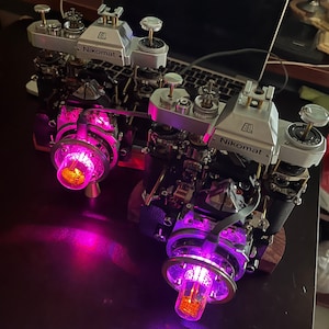 Cyberpunk Nixie Tube Integrated In A Disassembled Stereo Mechanical Camera Industrial Lamp Home Art Decor Gifts for Photographer Photophile