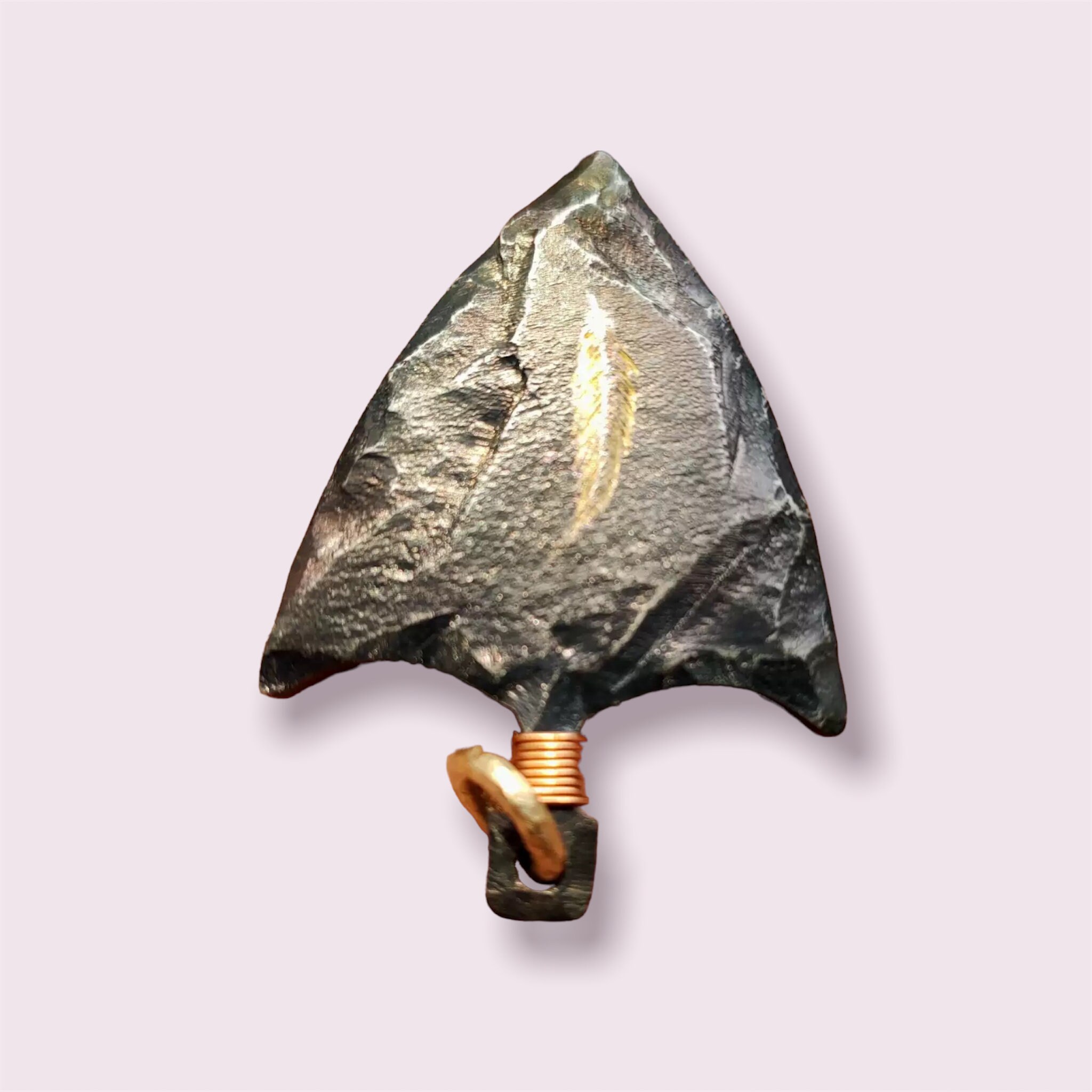Tribal Arrowhead Pendant Necklace Colored Titanium, Anodized