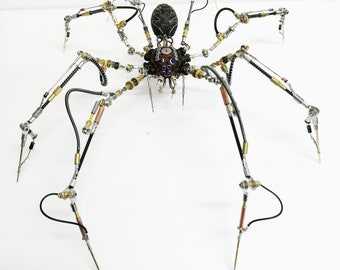 Mechanical Steampunk Spider Mutant Robot Sculpture Made by New Watch Clockwork Parts Gadgets Home Desk Office Table Desk Aesthetic Art Decor