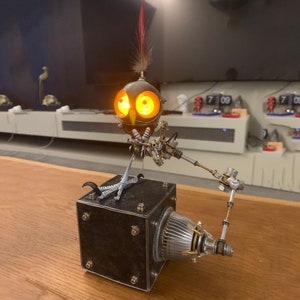 Owl Mechanical Mutant 3D Robot Original Designed Steampunk Creature Animals Art Crafts Sculpture Model Table Home Art Aesthetic Decor