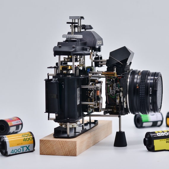 Disassembled 3D Mechanical Camera Deconstructed Art