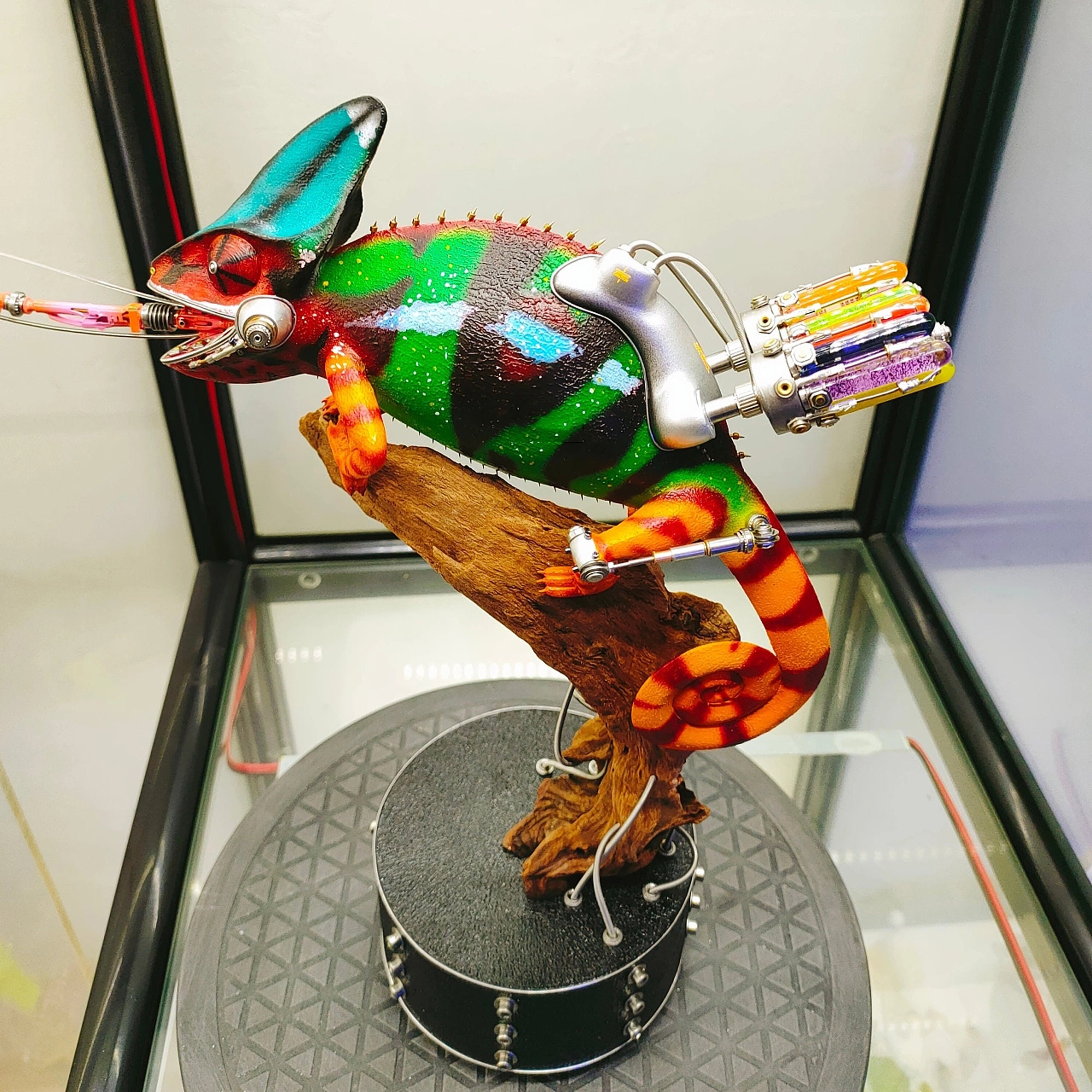 Mechanical Chameleon Mutant Handmade Crafts Biomech Sculpture Home