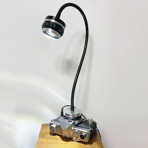 Vintage Camera Table Lamp, Optional Tripod, Handmade Upcycled Artwork, Features A Lens Bulb Camera Base, Home Decor Photography Lover Gifts