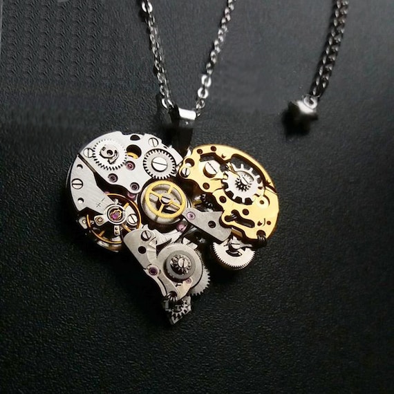 Steampunk heart necklace discount
