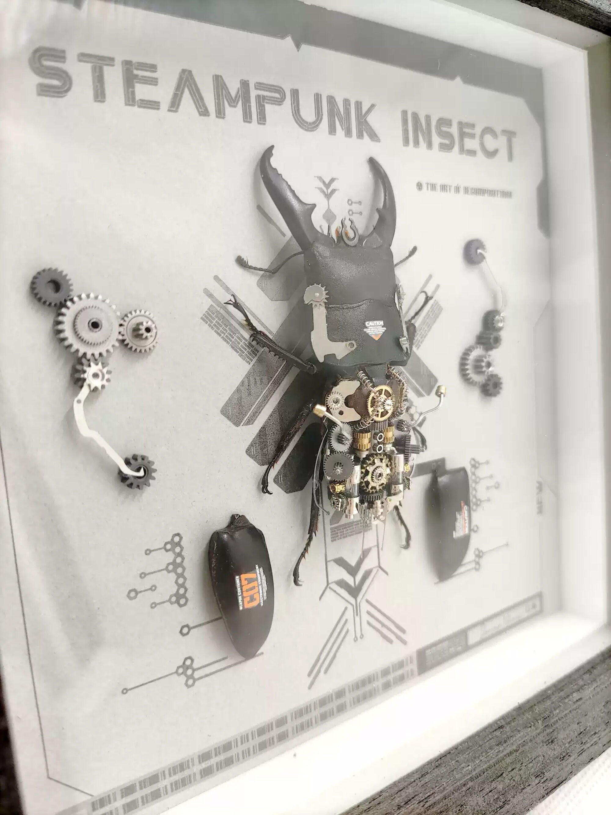 分解されたスチームパンク風カブトムシ戦士昆虫機械彫刻装飾品