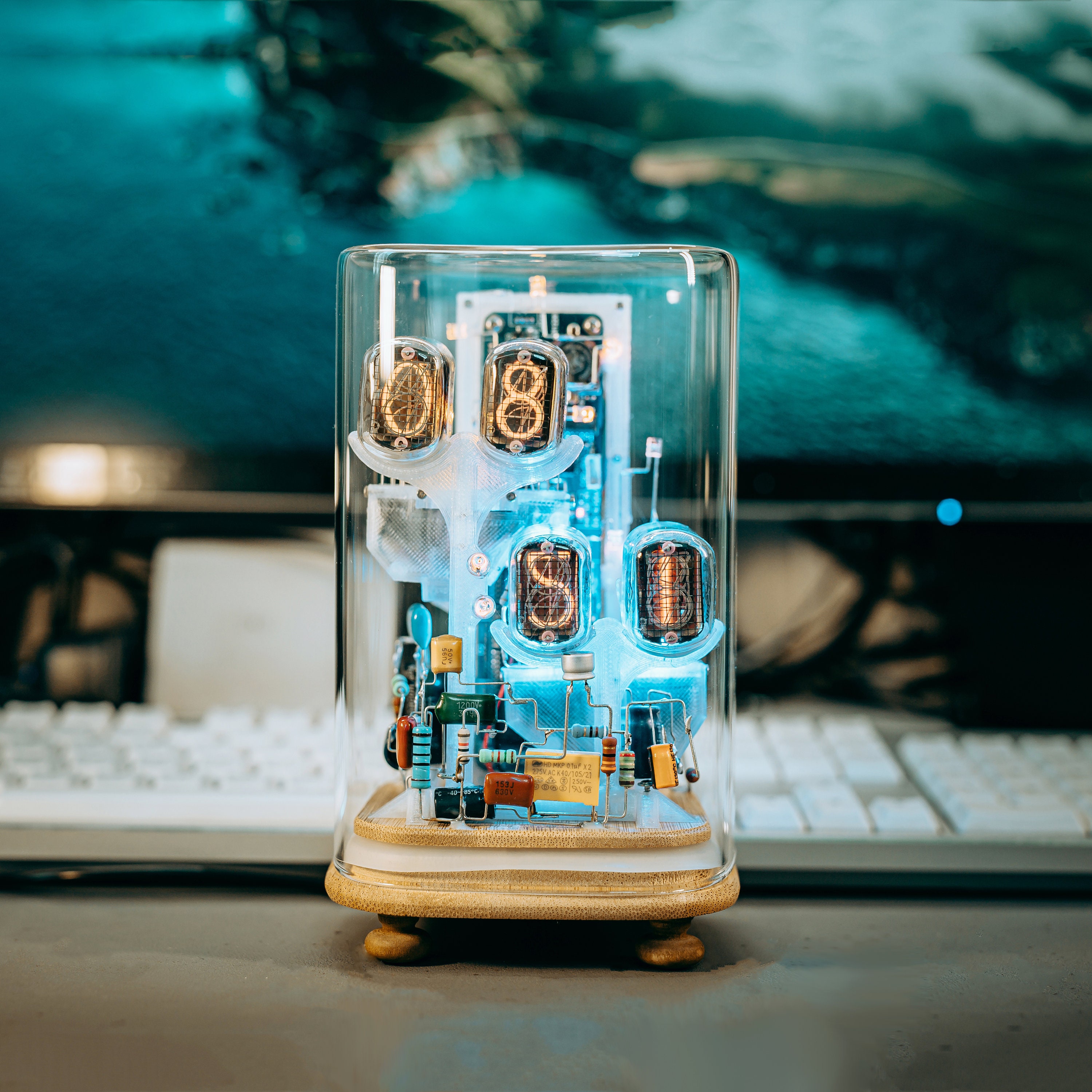 Nixie Tube Clock, Features 3D Vertical Layout, Neat Visible