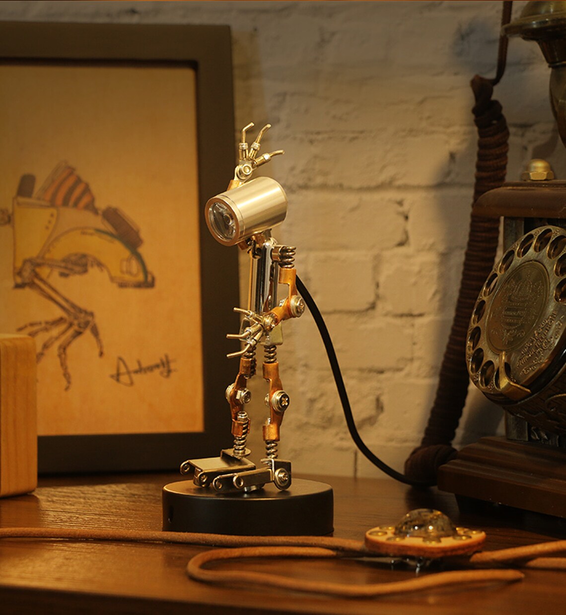 Steampunk Lamp Metal Model Puzzle Model Kit Reading Light Etsy