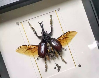 Steampunk Cyborg Mechanical Beetle Insects Bugs Biomech Concept Art Rocket Engine Unique Gift Ideas for Men Insect Lovers Home Decor Objects
