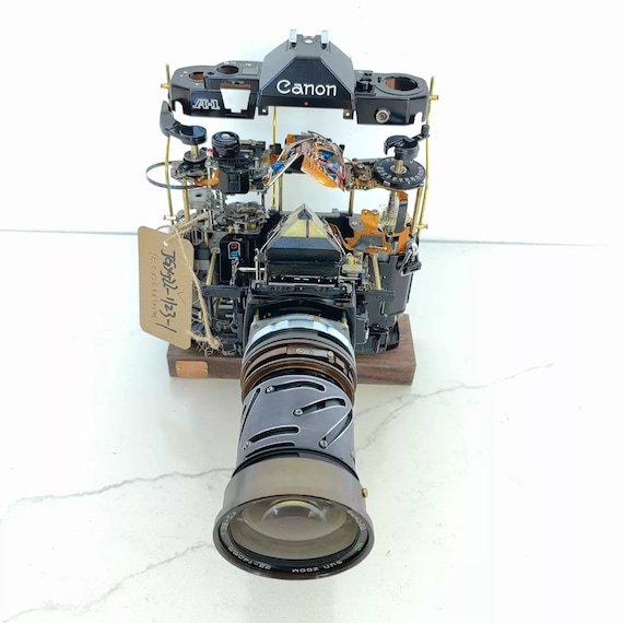 Disassembled Mechanical Camera Deconstructed 3D Art