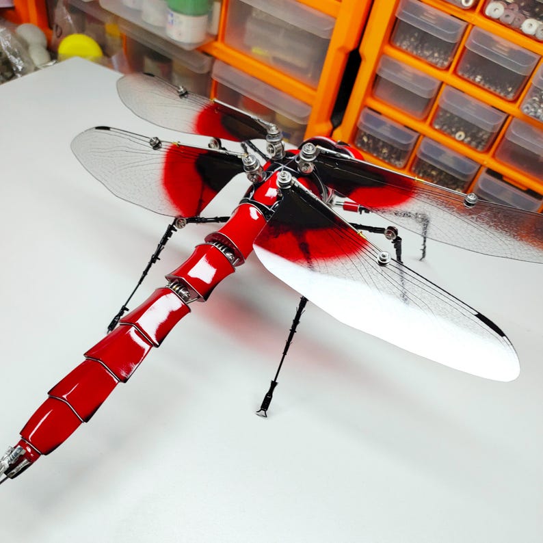 Mechanical Dragonfly Mutant, Sci-fi Fantasy Figurine, 3D Robot Creature ...