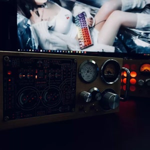 Mechanical Sound Control Music-activated Pickup Rhythm Pointer Music Level Indicator Displayed with VU Meter Handmade Shells DJ Audio Studio image 9