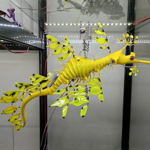 Leafy Seadragon Mechanical Mutant Robot Creature Animals Handmade Biomech Sculpture Model Craft Table Home Art Decor Steampunk Aesthetic
