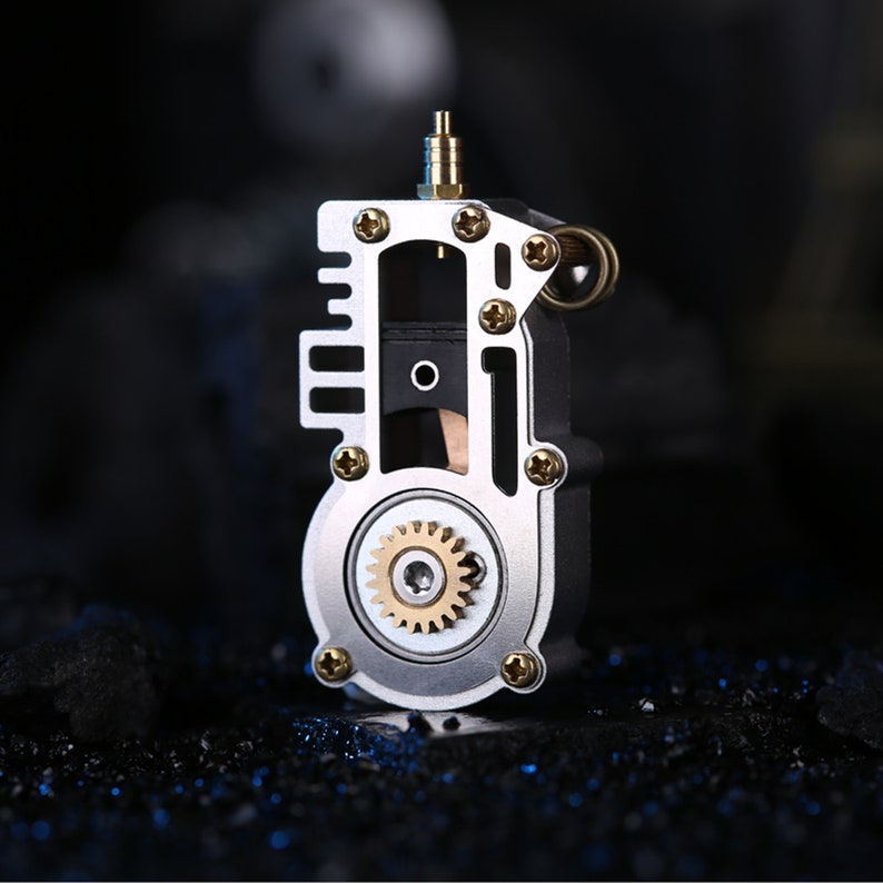 Handcrafted Engine Fidget Spinner Keychain Metal EDC Gear Toy Key Chain Ring CNC Cutting Gifts For Him Motor Car Nut Mechanical Miniature image 1