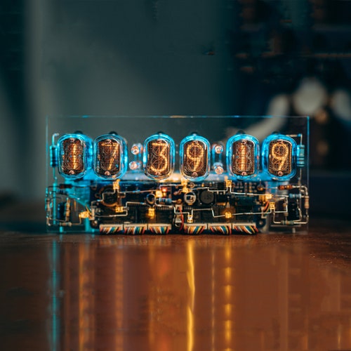 Nixie Tube Clock: Cyberpunk Steampunk Table Lamp With Visible