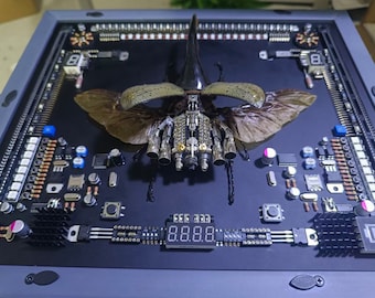 Steampunk Beetle Powered By A V20 Engine Cyborg Mechanical Insects Kinetic Sculpture Art Unique Gift Ideas for Men Insect Lovers Home Decor