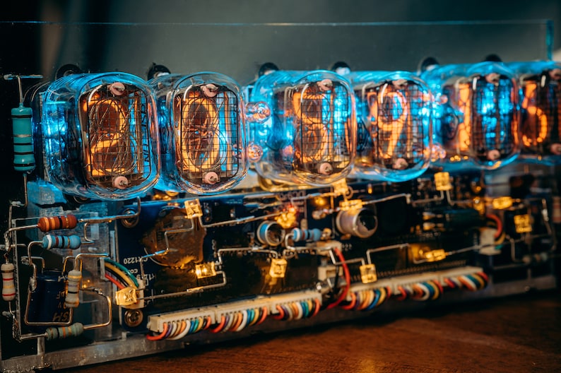 Nixie Tube Clock Cyberpunk Table Lamp Table Clock Neat Etsy