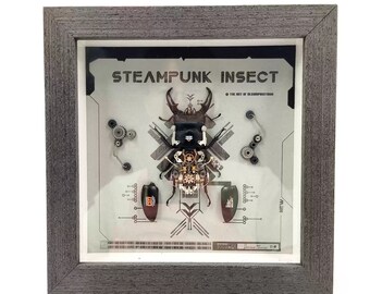 Disassembled Steampunk Beetles Warrior Insect Machine Sculpture Decor Unloads Wings Armour for Maintenance and Rest Robots Aesthetic Art