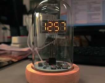 Desktop Digital Clock Features Visible Circuit Sci-fi Home Office Vintage Retro Fantasy Physics Art Decor Gift for Men Him Desk Office Decor