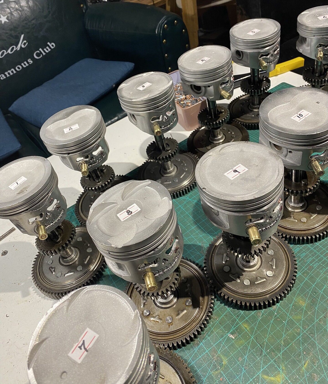 Carving Piston Skull Face Sculpture Metal Mechanical Art Etsy