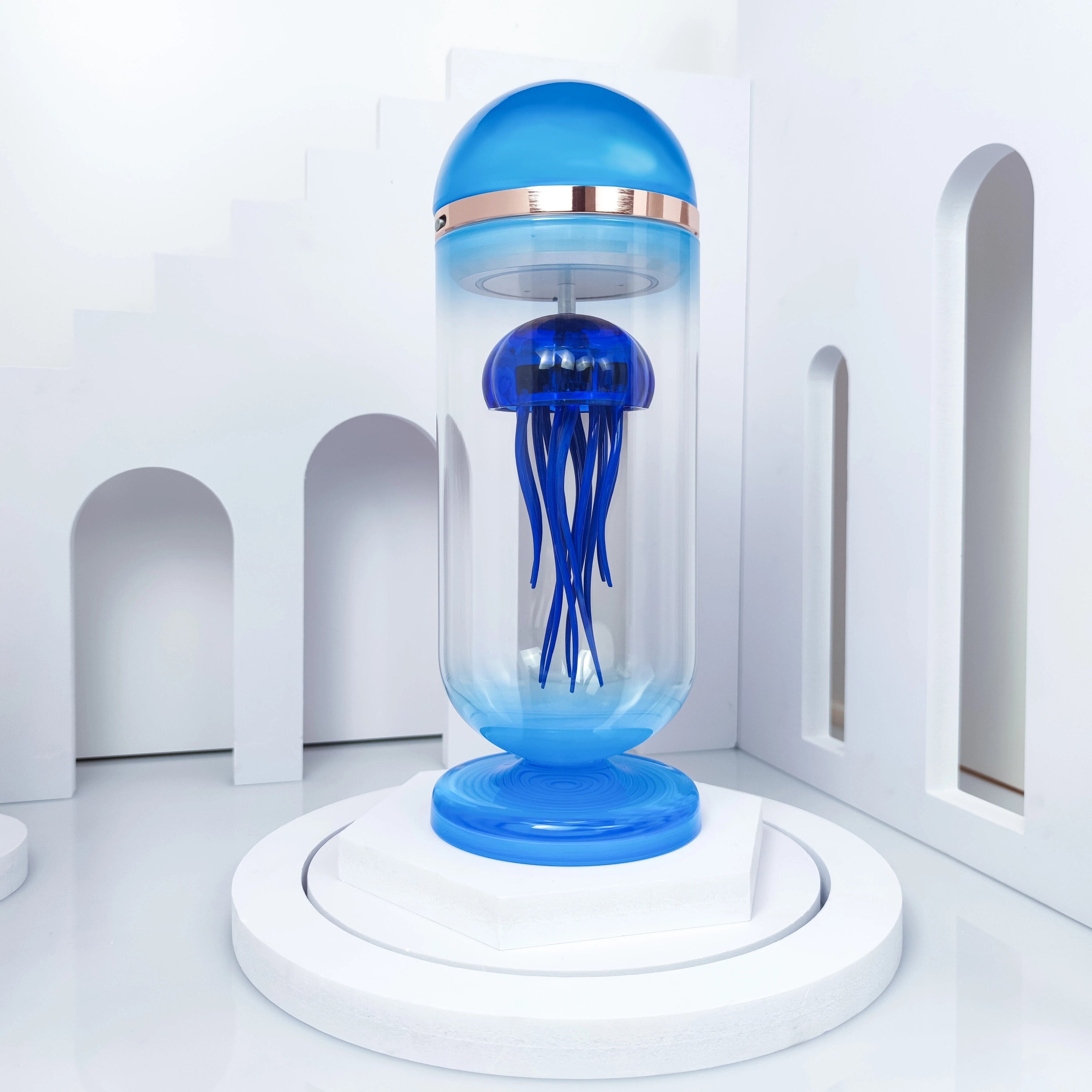 Capsule Jellyfish Kinetic Mechanical Metal Sculpture Capturing the