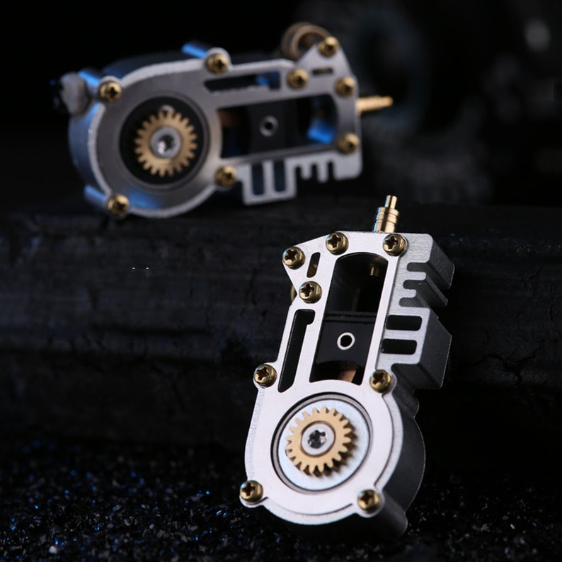 Handcrafted Engine Fidget Spinner Keychain Metal EDC Gear Toy Key Chain Ring CNC Cutting Gifts For Him Motor Car Nut Mechanical Miniature image 3