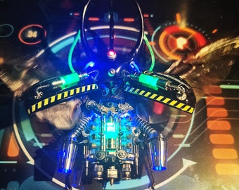 Steampunk Beetle Powered By A V8 Engine Cyborg Mechanical Insects Kinetic Sculpture Art Unique Gift Ideas for Men Insect Lovers Home Decor