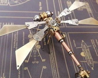 Steampunk Brass Mechanical Dragonfly Insect Industrial Work Art Decor Gift For Him Handmade Ornament Furnishing Articles Home Decor