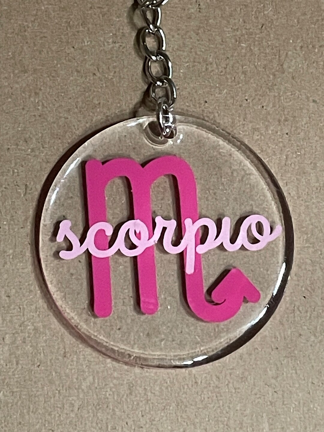 Zodiac Sign Keychains/ Bag Tags / Acrylic Keychains/ Resinart / Pink ...